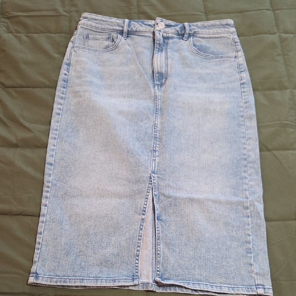 LOFT Light Blue Denim Skirt